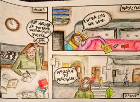 Powiększ obraz: Wyniki szkolnego konkursu na komiks pt.: „Moje życie w padndemii koronawirusa”.